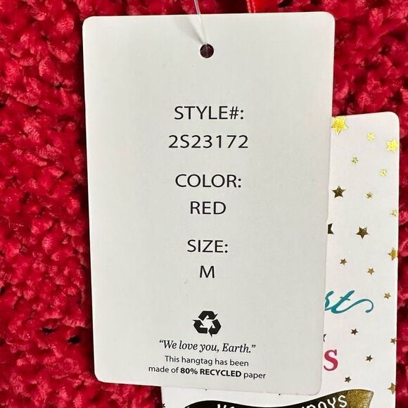 Y2K Chenille Cable Knit Sweater Red Super Soft - Picture 10 of 10